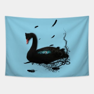 Wonderful black swan with dark mermaid Tapestry