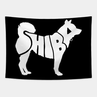 Japanese Shiba Inu Dog - Typography Artwork Tapestry