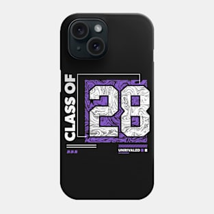 Class of 2028 Urban Streetwear // Graduation Class of '28 Purple Phone Case