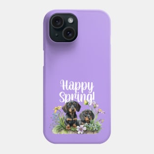 Happy Spring Dachshund 2 Phone Case