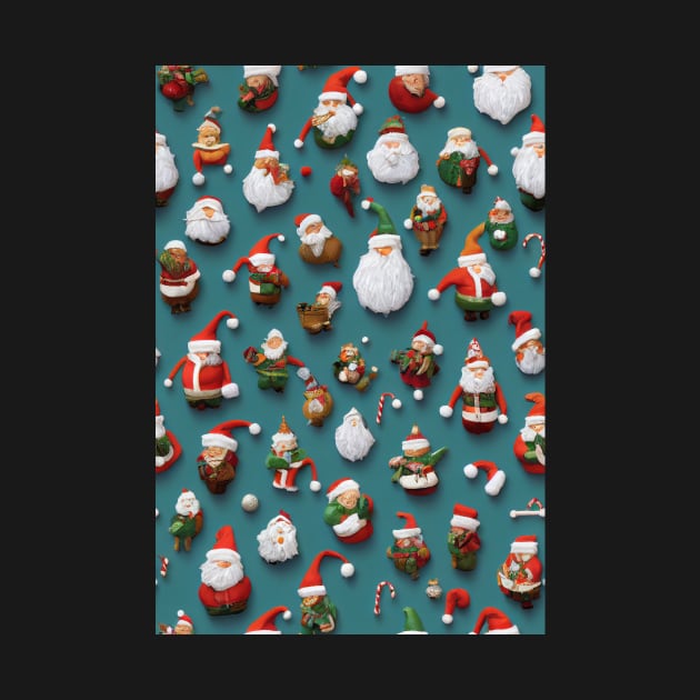 Christmas Seamless Pattern, Santa and Christmas Gnomes #8 by Endless-Designs