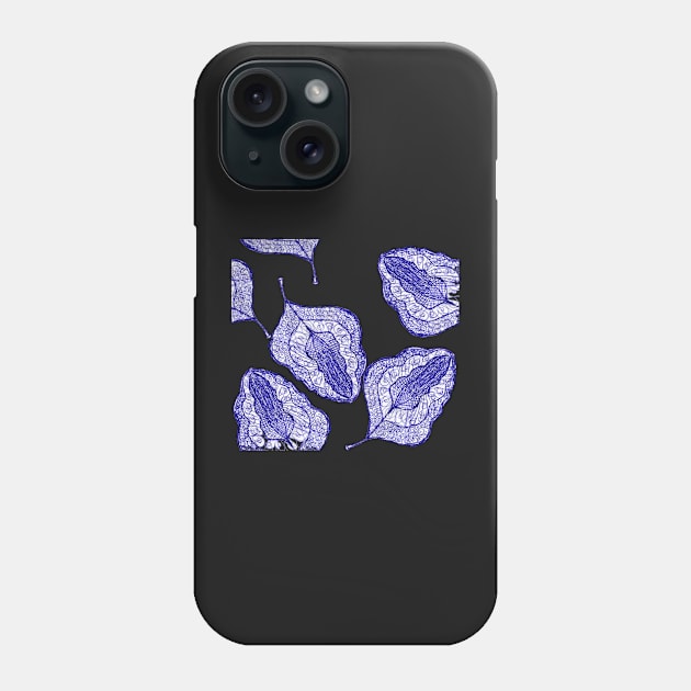 deco pen and ink falling leaves doodle pattern Phone Case by DlmtleArt