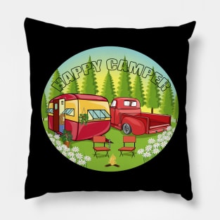 Happy Camper Art Pillow