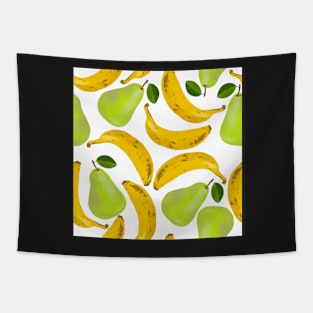 Bananas and pears white Tapestry