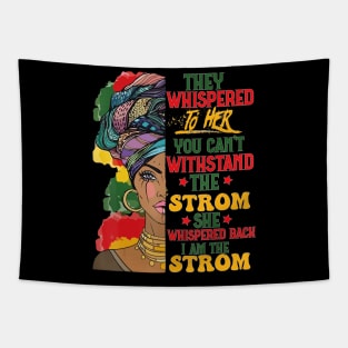 Black History Month African Woman Afro I Am The Storm Tapestry