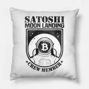 Member Satoshi Moon Landing Crew Funny Bitcoin BTC Pillow