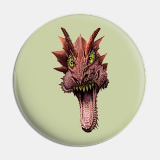 Crazy Dragon Vector Caricature Pin