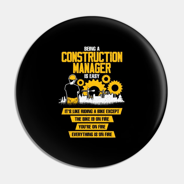 Being A Construction Manager Job Profession Gift Pin by Dolde08