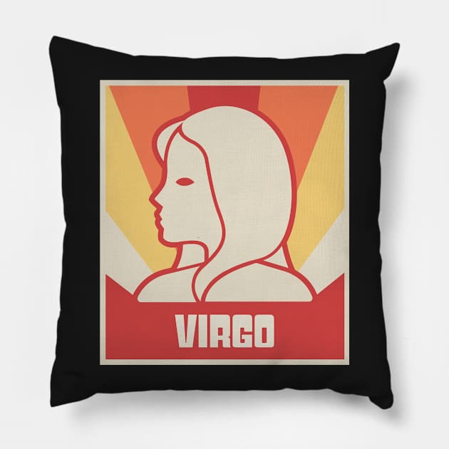 Virgo – Vintage Astrology Zodiac Sign Pillow by MeatMan