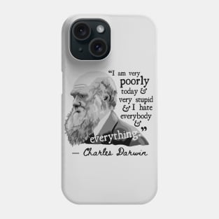 Charles Darwin Portrait and Quote Phone Case