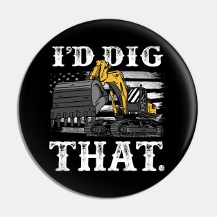 Funny Excavator Heavy Machines Operator Pin