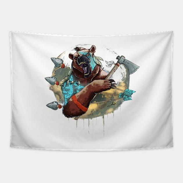 Totem Bear Tapestry by Hulkey