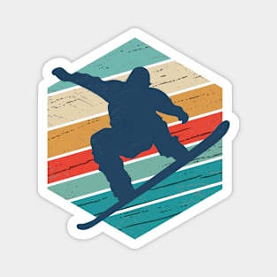 Retro Look Snowboarder, Snowboarding Motive Magnet