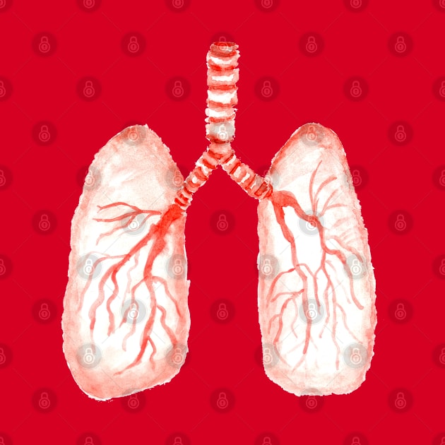 Human lungs watercolor by AnnArtshock