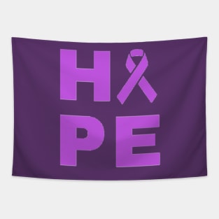 Hope Awareness Ribbon (Purple) Tapestry