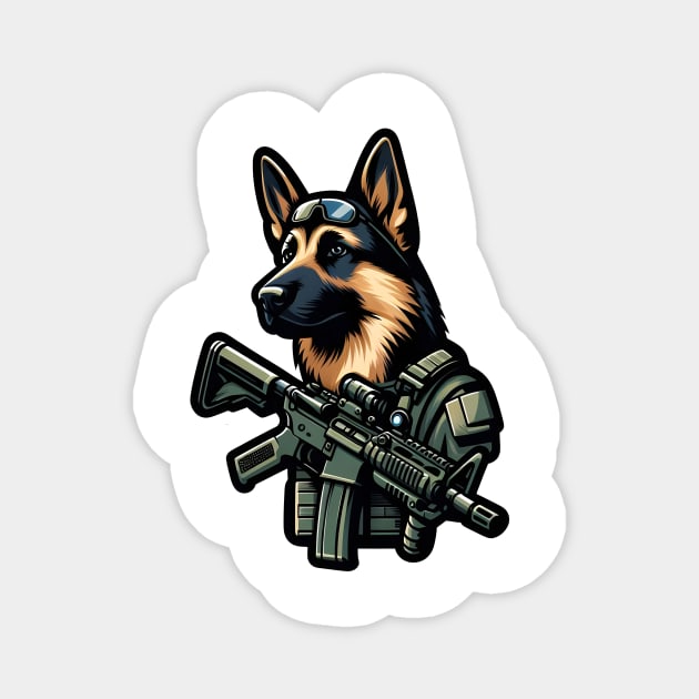 Tactical German Shepard Magnet by Rawlifegraphic