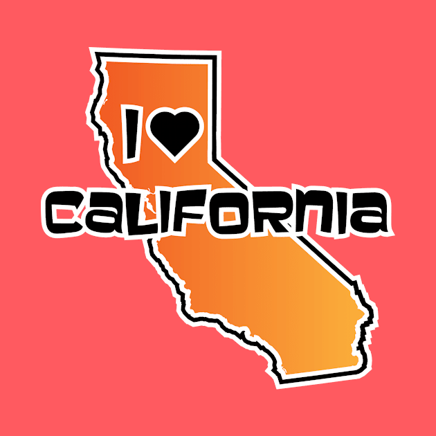 I Love California T-Shirt by HolidayShirts