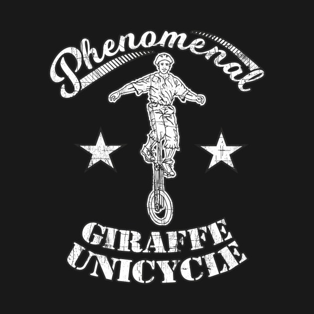 Phenomenal Giraffe-Unicycle Loving Biker Gift Idea by FancyTeeDesigns