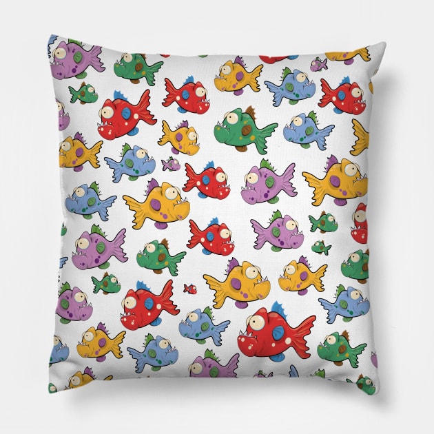 piranha fish pattern Pillow by nickemporium1