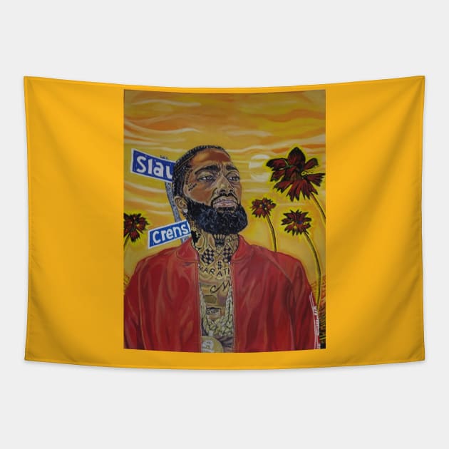 Nipsey Hussle Tapestry by Hiawatha Cuffee GtG Creations