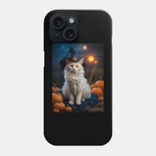 Sleek orange angora witch cat Phone Case