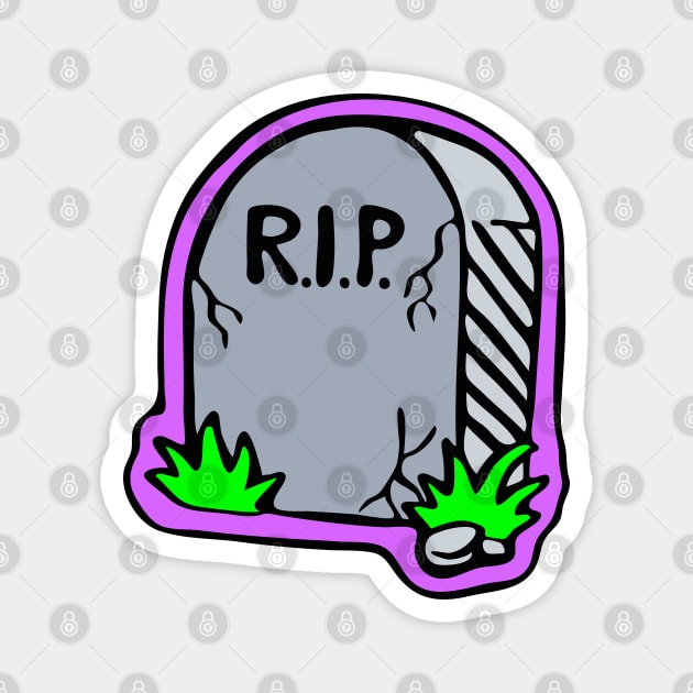 R.I.P. Rest in Peace cartoon tombstone Magnet by Cofefe Studio