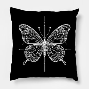 butterfly wireframes design Pillow