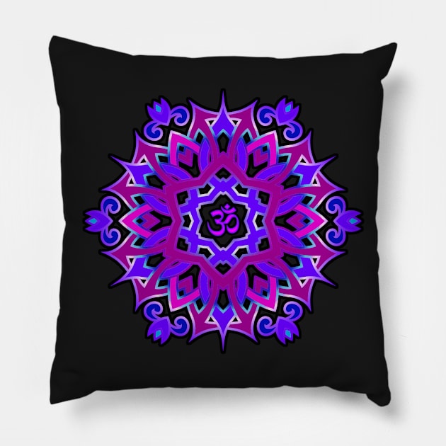 Om Mandala Pillow by ddtk