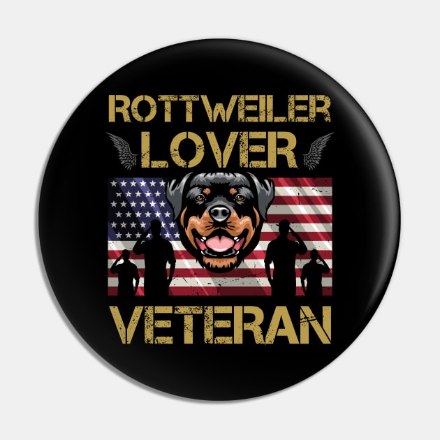 Veteran Rottweiler Lover Pin by IPRINT