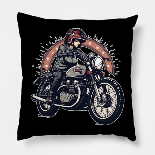 Classic Motorcycle Elegance Pillow