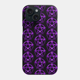 Mystic Purple Pentacles Pattern by Cheeky Witch Phone Case