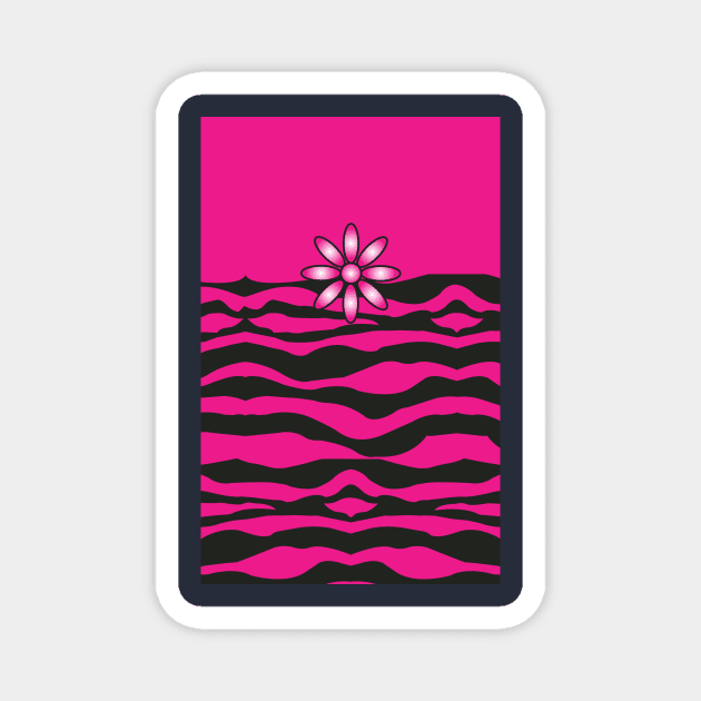 The Katy Phone / Black & Fuchsia Fantasy Zebra Magnet by srwdesign