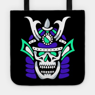 Skull samurai wrrior Tote