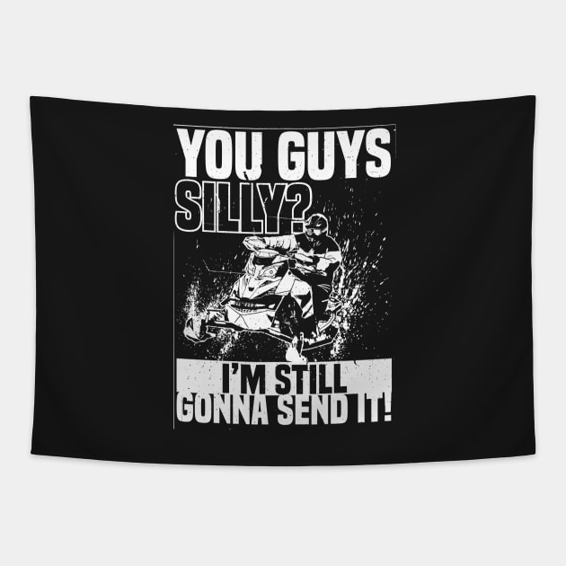 SNOWMOBILING: Just Gonna Send It Gift Tapestry by woormle