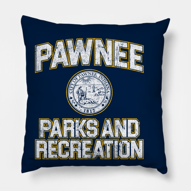 Pawnee Parks and Recreation Pillow by huckblade