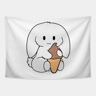 White Bunny Ice Cream Tapestry