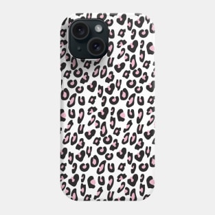 Pastel Pink Black White Leopard Skin Cheetah Print Phone Case