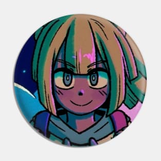 Vaporwave Anime Aesthetic retro lillie sun and moon Pin