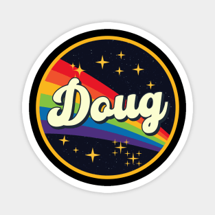 Doug // Rainbow In Space Vintage Style Magnet