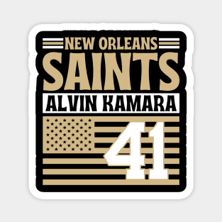 New Orleans Saints Kamara 41 American Flag Football Magnet