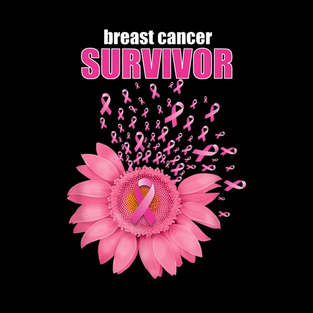 Pink Ribbon Daisy Floral Breast Cancer Survivor by jordanfaulkner02