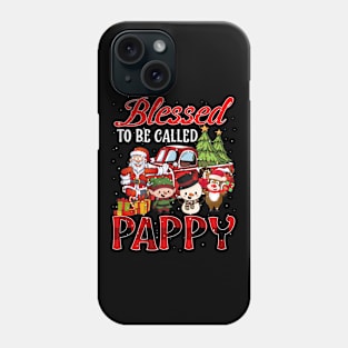 Blessed To Be Called Pappy Christmas Buffalo Plaid Truck Phone Case