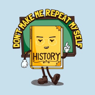 Cartoon History Book Teacher T-Shirt