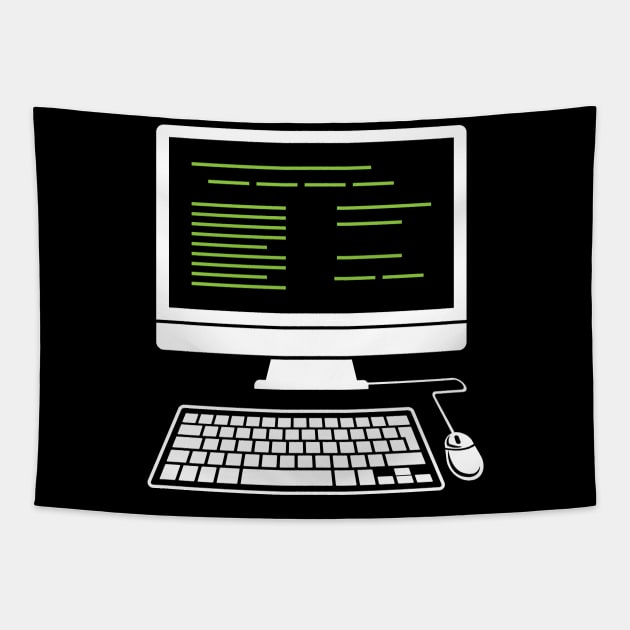 Desktop Computer Coder - Funny Programming Tapestry by Shirtbubble