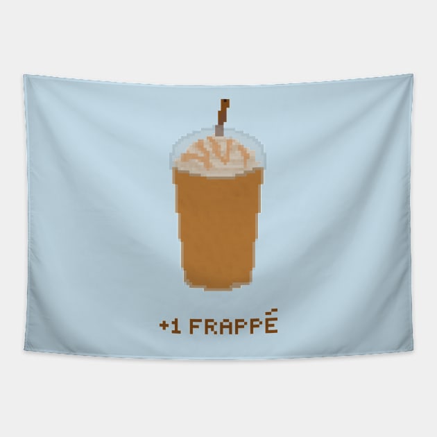 Iced frappe with caramel pixel art Tapestry by toffany's