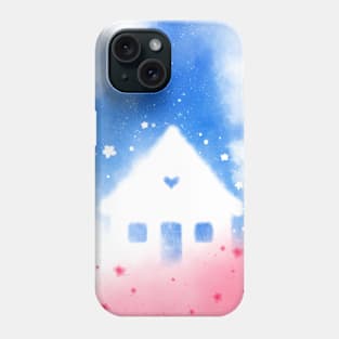 Cute Love Cloud House Sparkling Bleu Sky Phone Case