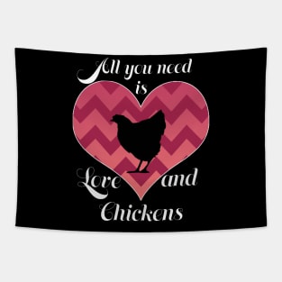 Love and chickens Tapestry