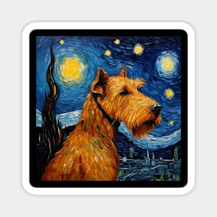 Irish Terrier painting in Starry Night style Magnet