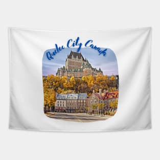 Quebec City Canada Skyline Painting Tapestry