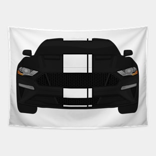 Mustang GT Shadow-Black + White Stripes Tapestry